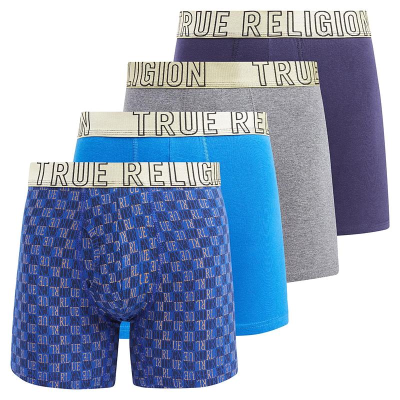 True Religion Mens Boxer Briefs Cotton Stretch Underwear for Men Pack of 4