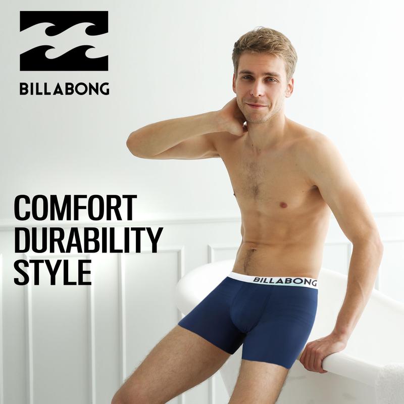 Billabong Mens Boxer Briefs 4 Pack Long Leg Performance Compression Shorts Mens Underwear 7.5” Inseam