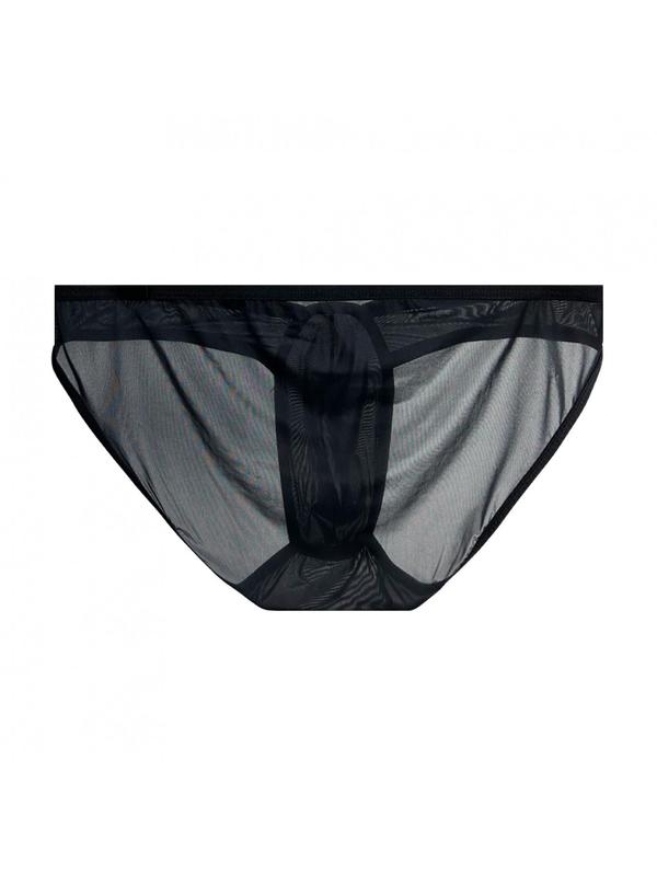 Men's Solid Color Sheer Sexy Briefs, Breathable Comfortable Thin Briefs, Men's Underwear for All Seasons