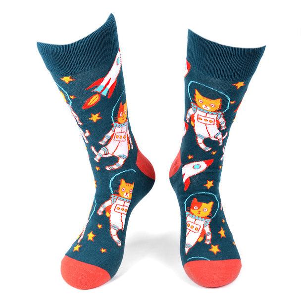 Men's Socks - Space Cats Novelty Socks