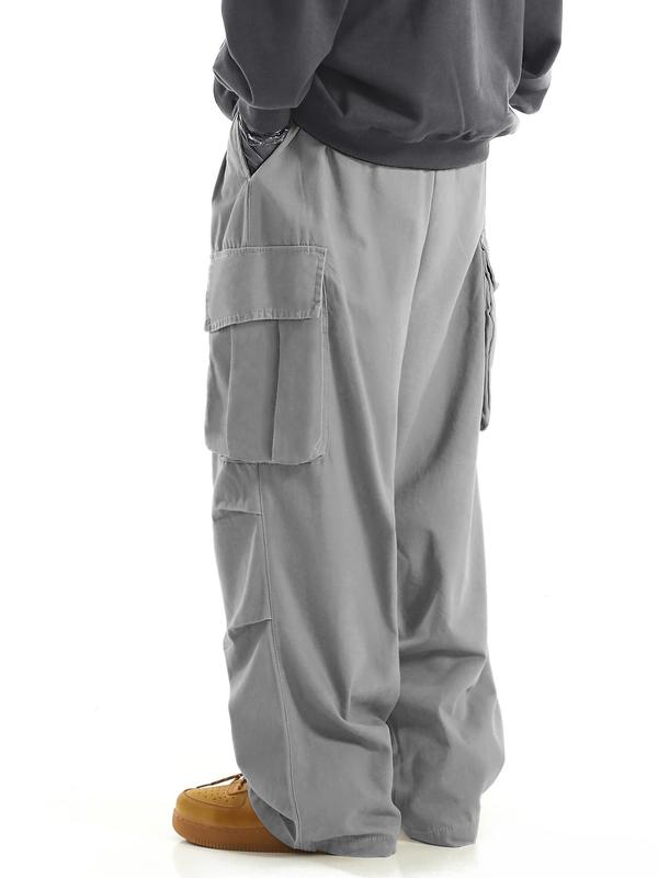 Men's Flap Pocket Drawstring Cargo Pants, Trousers for Men Daily Outdoor Streetwear, Woven Bottoms for Summer Spring Fall, Going Out Outfit, Please Order One Size up, Menswear, 2000s Pants, Fall Outfits, Earthtone Fallfreshness, Pants for Men