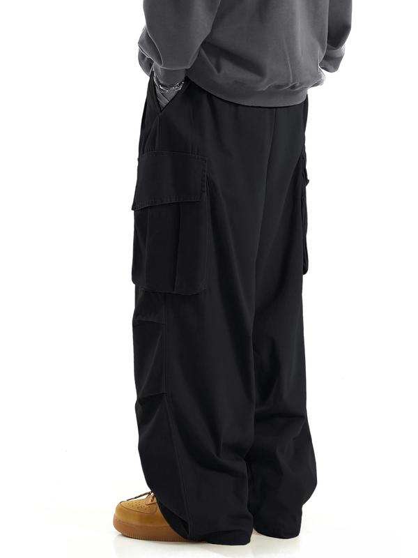 Men's Flap Pocket Drawstring Cargo Pants, Trousers for Men Daily Outdoor Streetwear, Woven Bottoms for Summer Spring Fall, Going Out Outfit, Please Order One Size up, Menswear, 2000s Pants, Fall Outfits, Earthtone Fallfreshness, Pants for Men