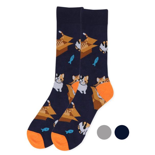 Men's Socks - Cat In The Box Novelty Socks