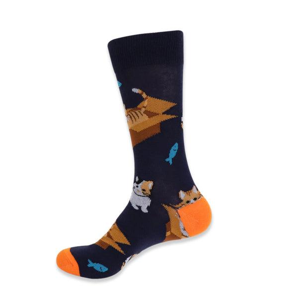 Men's Socks - Cat In The Box Novelty Socks