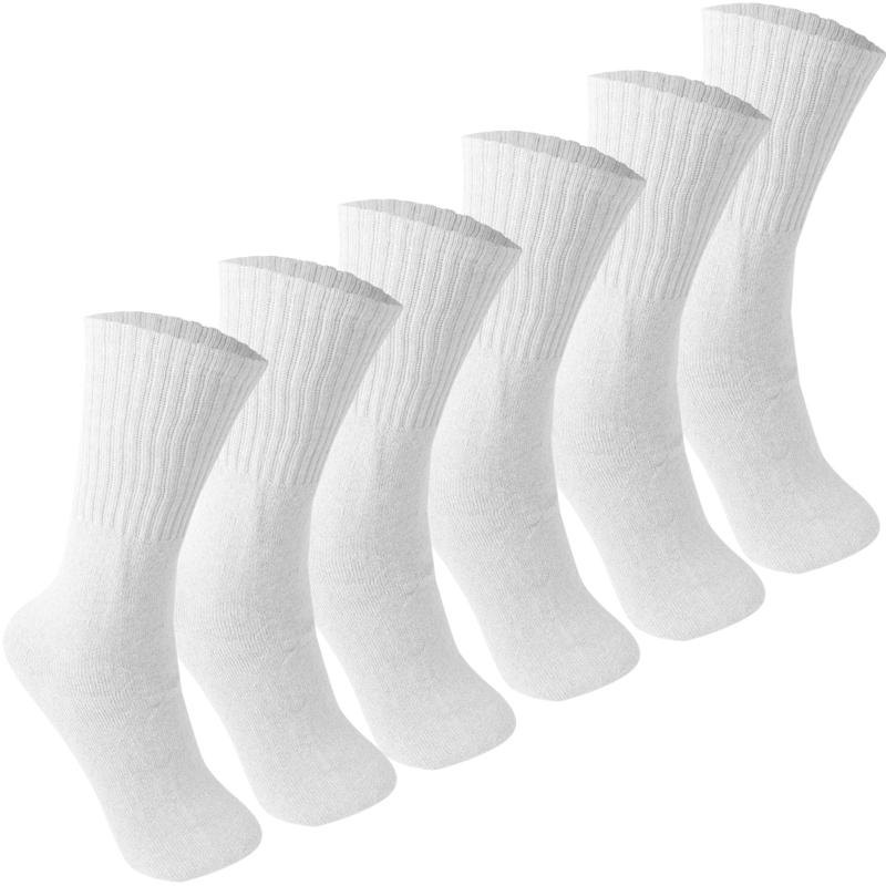 6 Pairs Men's Black White Gray Thick Sport Athletic Cotton Crew Socks Size 9-11,10-13