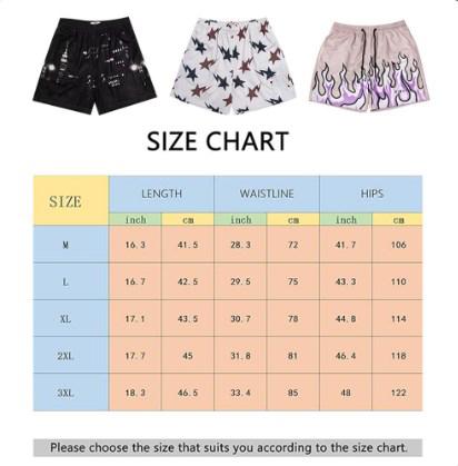 New E Shorts Men's Basketball Shorts Casual Workout Athletic Shorts Mesh Flame Graphic Print Running Short Pants   for Outdoor Training, Basketball, and Beach Activities