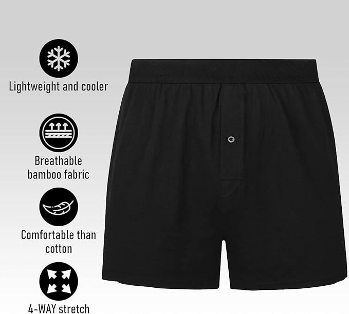 Natural Feelings Bamboo Boxers for Men Boxer Short Loose Fit Mens Soft Underwear Breathable Boxers for Men Pack 5