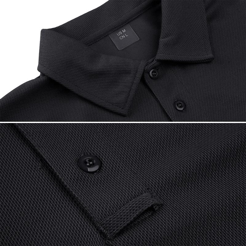 MAGCOMSEN Men's Polo Shirts 3 Button Quick Dry Performance Long Sleeve Tactical Shirts Pique Jersey Golf Shirt Classic Comfy