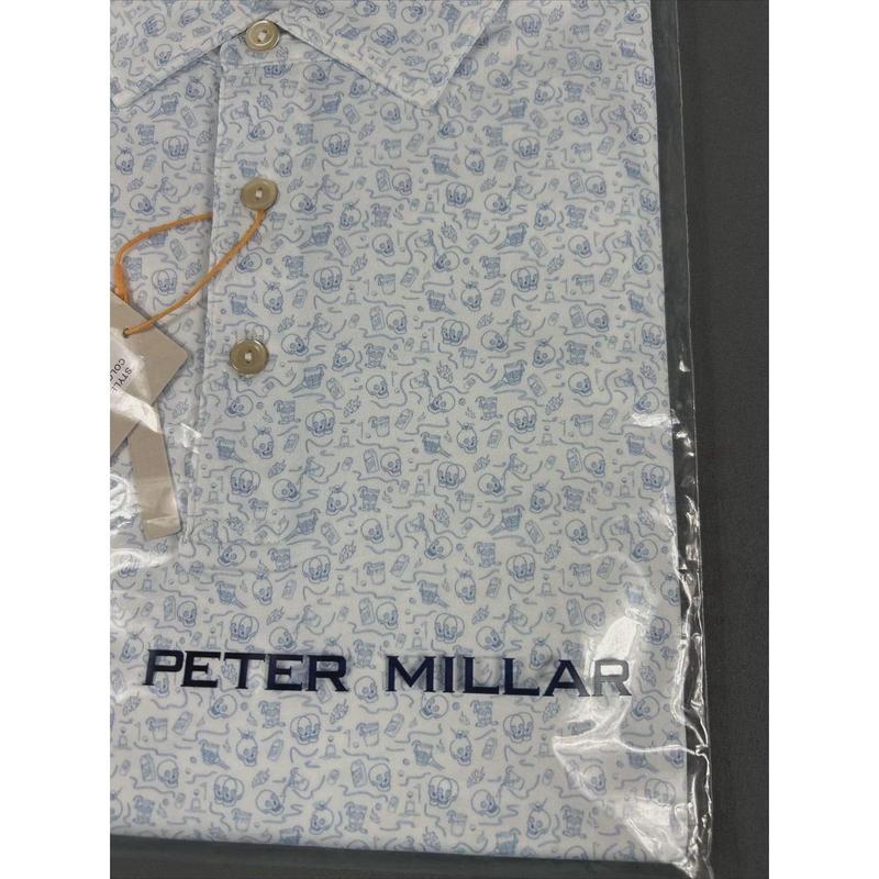 Peter Millar Golf Shirt Polo CS Summer Comfort TG Double Transfused Print Medium