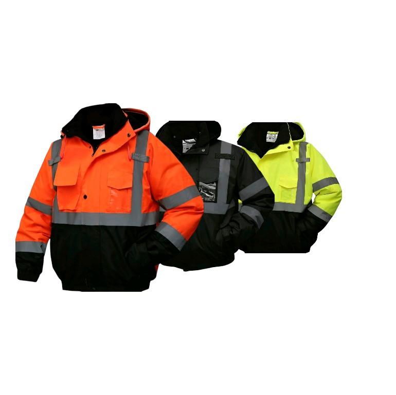 High Visibility Reflective Jackets for Men, Waterproof Class 3 Safety Jacket with Pockets, Hi Vis Yellow Coats with Black Bottom, Mens Work Construction Coats for Cold Weather,