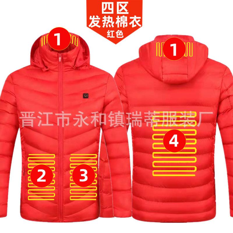 Merry Christmas Sale Thermal Winter 9 Heating Zones Jacket Rechargeable Heated Jacket  Cozy Fleece Hoodie with Adjustable Heating Modes Ideal for Outdoor Adventures  SelfWarming Heated Apparel for Men Featuring Heated Insulated Design  More