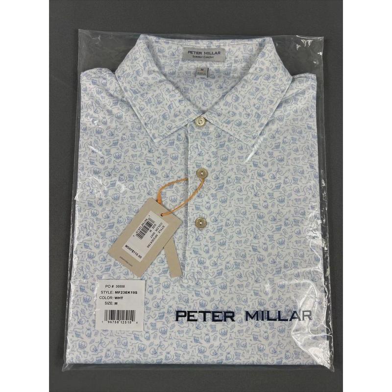 Peter Millar Golf Shirt Polo CS Summer Comfort TG Double Transfused Print Medium