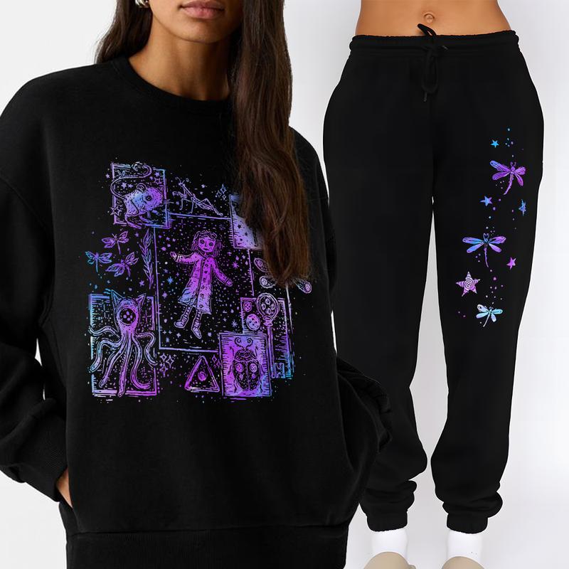 Coraline Dreaming Inspired by Tunnel color Sweatshirt Sweatpants set, Coraline Fantasy movies tshirt, Horror Sweatcter Shirt, Halloween Sweatshirt Sweatpants set