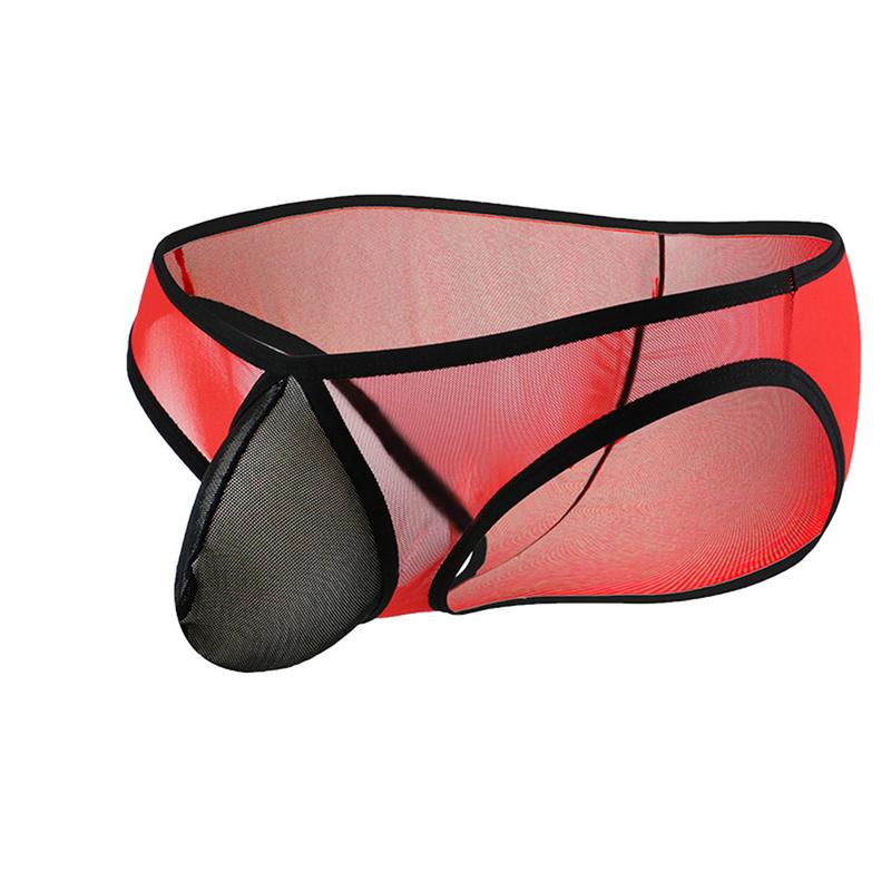 Men's Sexy Mesh Bulge Ball Pouch Underwear - Breathable See Through Briefs