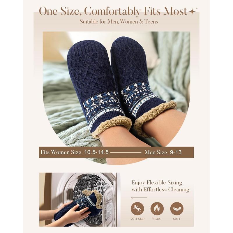 Stocking Stuffers for Adults Men Him: Fuzzy Slipper Socks with Grips Winter Thick Warm Cabin Thermal Socks Comfy Non Slip, Christmas Gifts for Men Husband Dad Grandpa Him Boyfriend Cozy Holiday Gifts