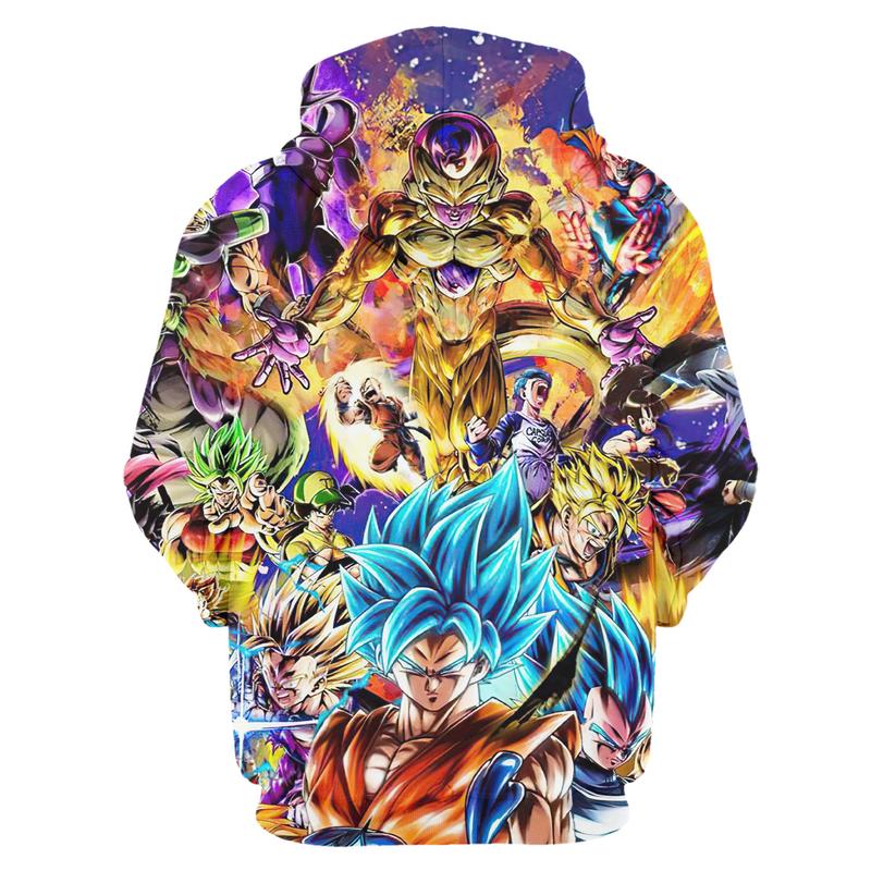 Dragon Ball Z Anime Hoodies Boys Goku 3D Printed Pullover Sweatshirts Unisex Cartoon Hoodie with Fashion Pocket