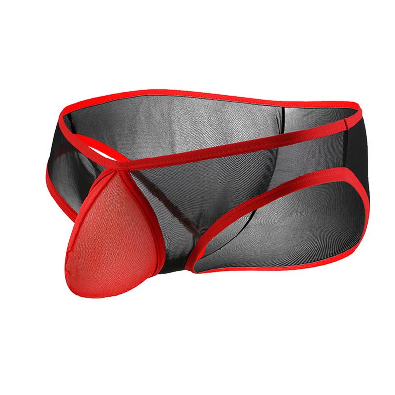 Men's Sexy Mesh Bulge Ball Pouch Underwear - Breathable See Through Briefs