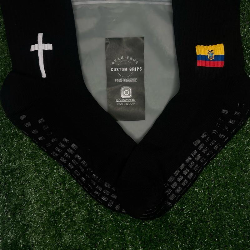 National team flag and cross custom grip socks