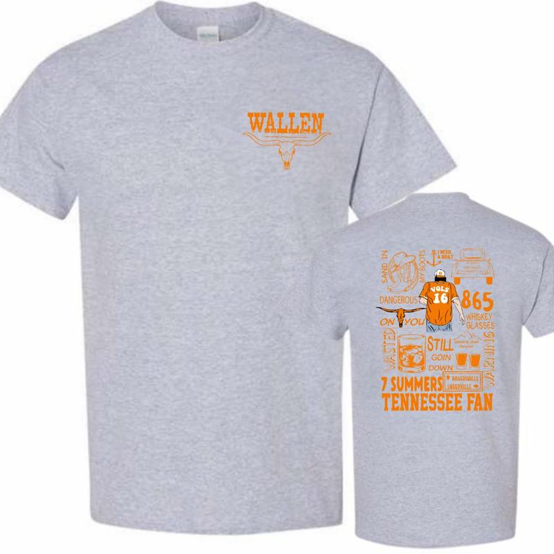 Wallen Tennessee T-Shirt , With Bold Bull Skull And Vibrant Graphic Design Celebrating 7 Summers And Southern Roots. Perfect For Fans Of Country Music And Tennessee, Made From Soft, Durable Cotton.