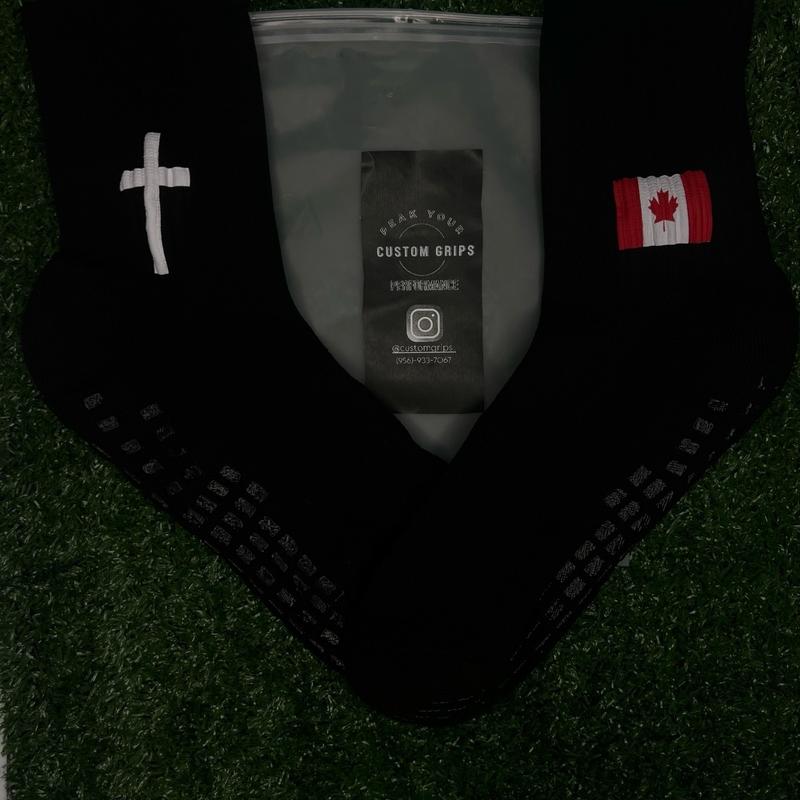 National team flag and cross custom grip socks