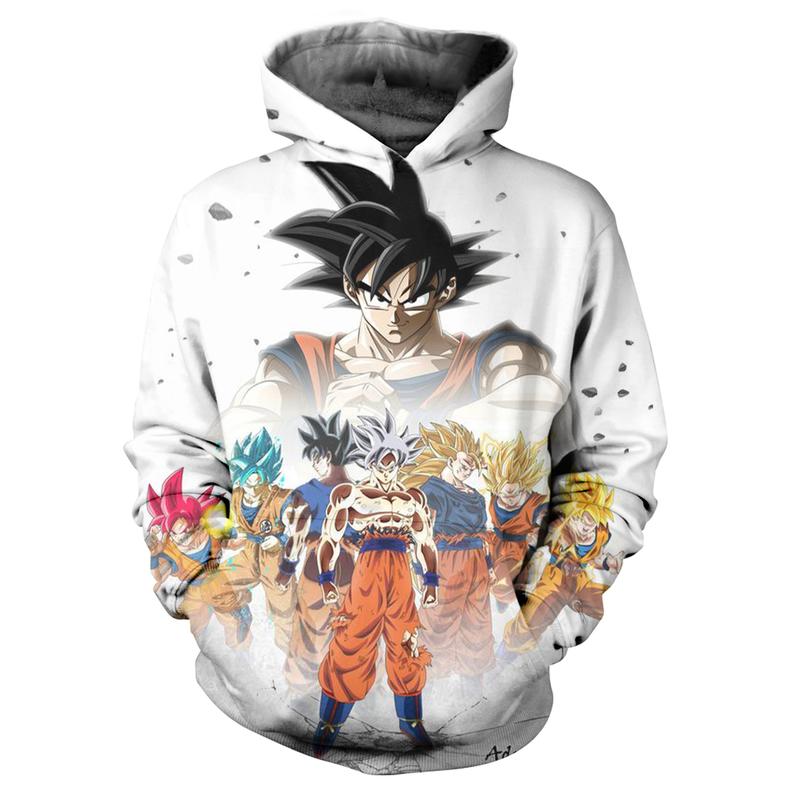 Dragon Ball Z Anime Hoodies Boys Goku 3D Printed Pullover Sweatshirts Unisex Cartoon Hoodie with Fashion Pocket