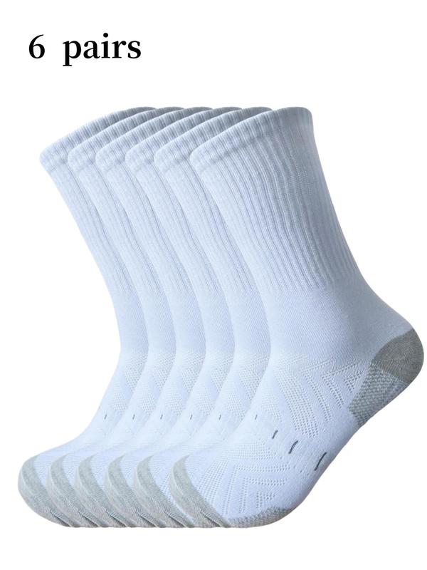 Men's Colorblock Crew Socks, Casual Moisture Wicking Socks, Soft Comfy Breathable Socks for All Seasons Daily Wear