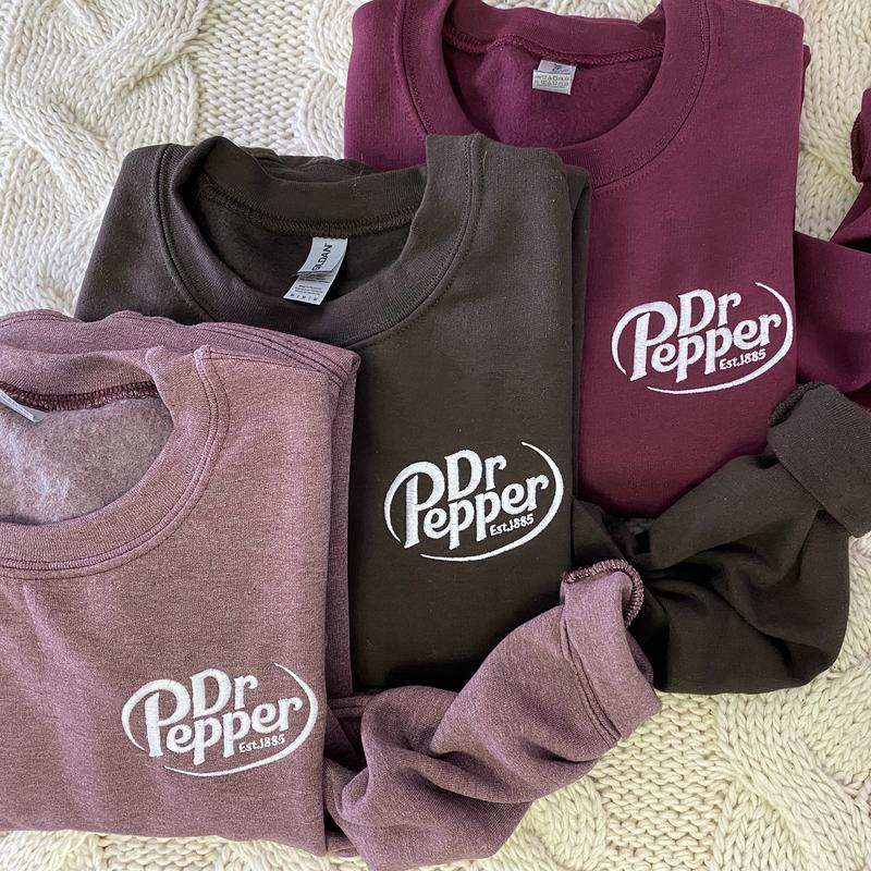 Dr Pepper Embroidered Sweatshirt, Celebrate Your Love for Dr Pepper With Our Embroidered Sweatshirt