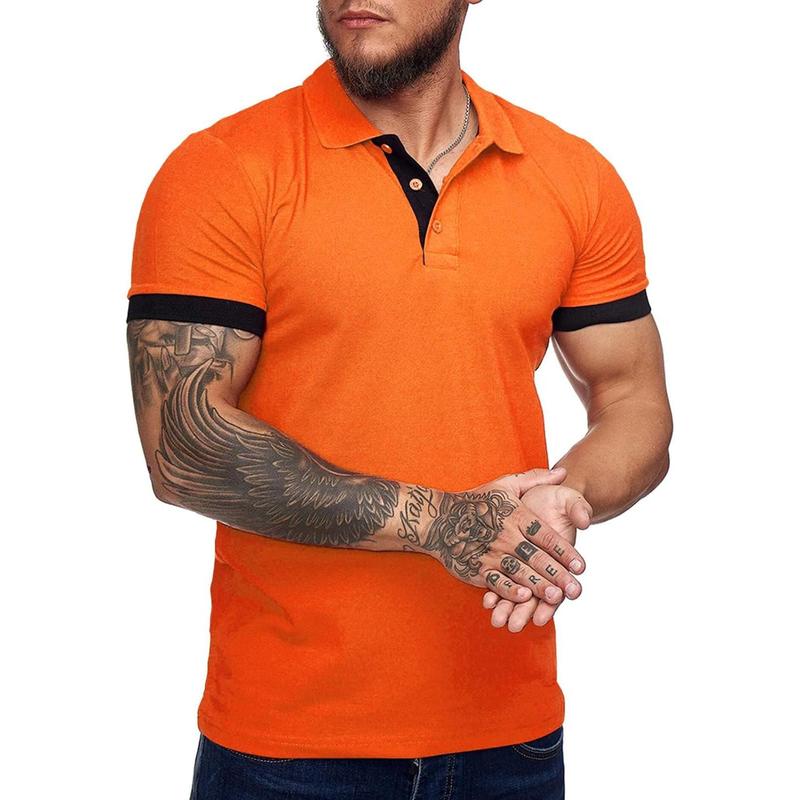 Runcati  Men's Short Sleeve Casual Slim Fit Polo Shirts Basic Designed Classic Cut Cotton Shirts