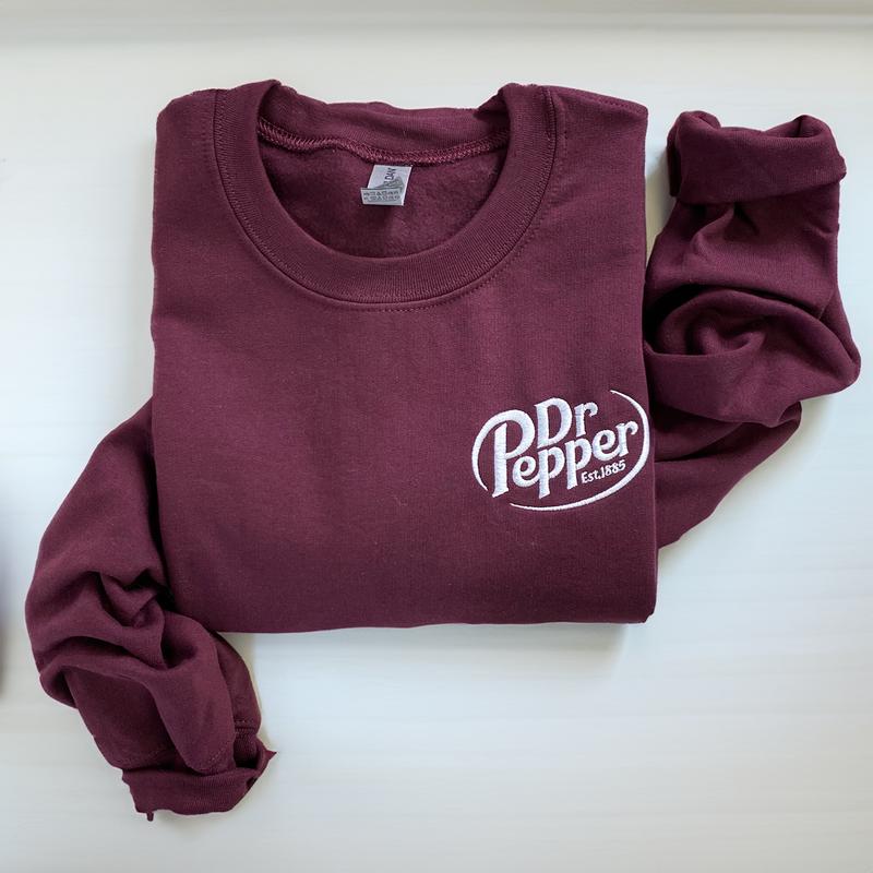 Dr Pepper Embroidered Sweatshirt, Celebrate Your Love for Dr Pepper With Our Embroidered Sweatshirt