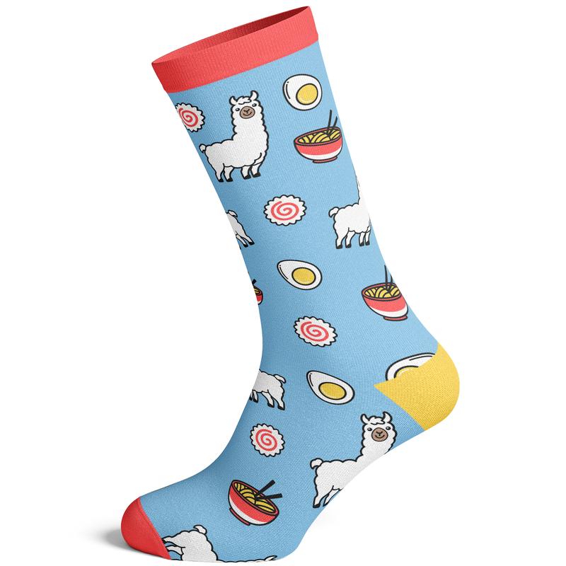 Men's Llamen Socks Funny Llama Ramen Noodles Takeout Novelty Graphic Footwear Funny Socks