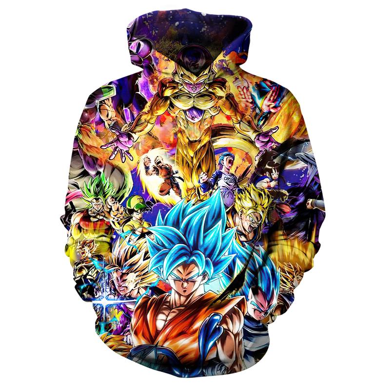 Dragon Ball Z Anime Hoodies Boys Goku 3D Printed Pullover Sweatshirts Unisex Cartoon Hoodie with Fashion Pocket