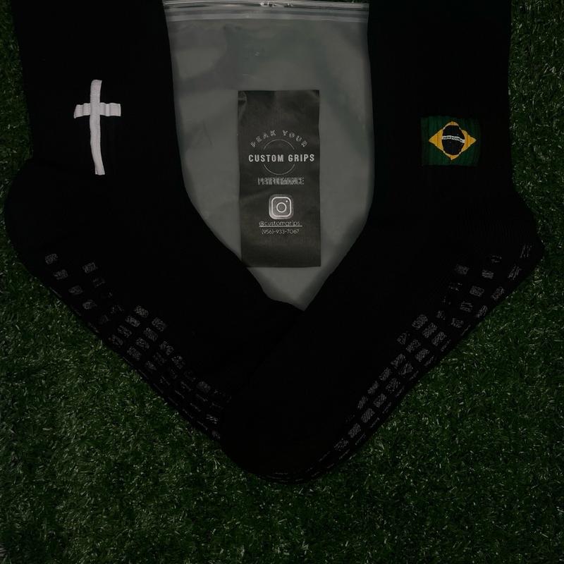 National team flag and cross custom grip socks