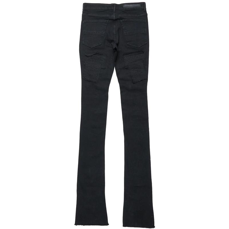 Camden Jet Black Super Stacked Flare Jean