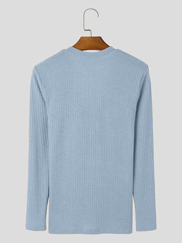 Men's Solid Drop Shoulder V Neck Knit Top, Fall Sweaters, Casual Comfy Long Sleeve Knitwear for Fall & Winter, Men's Knit Clothing for Daily Wear