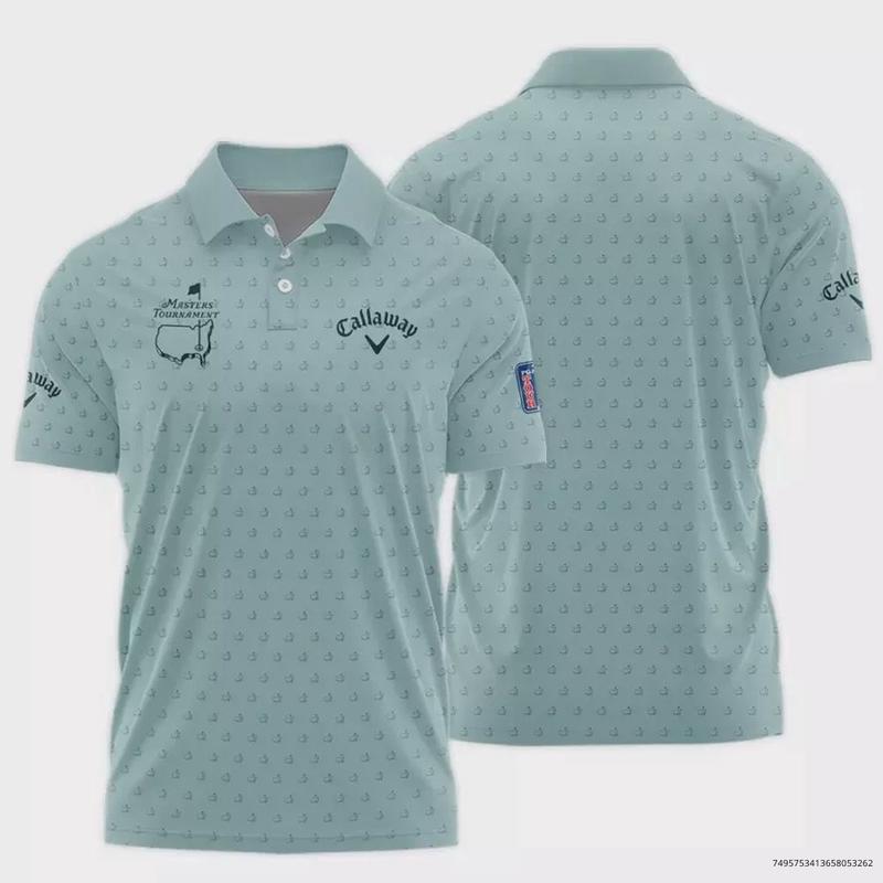 Golf Pattern Masters Tournament Ca1laway Polo Shirt Cyan S-5XL