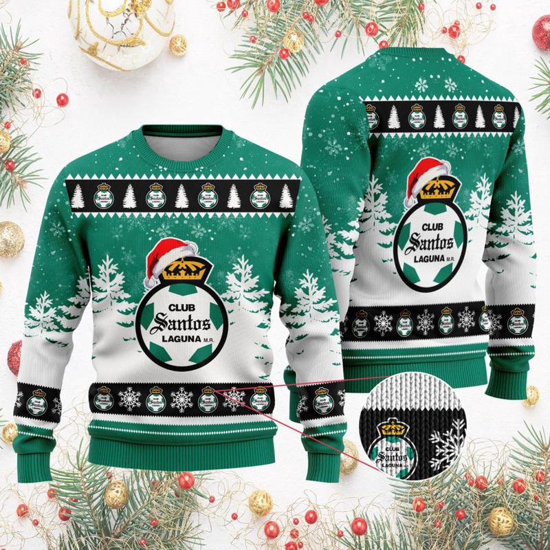 LIGA MX Club Santos Laguna Special Christmas Ugly Sweater Design ST2301