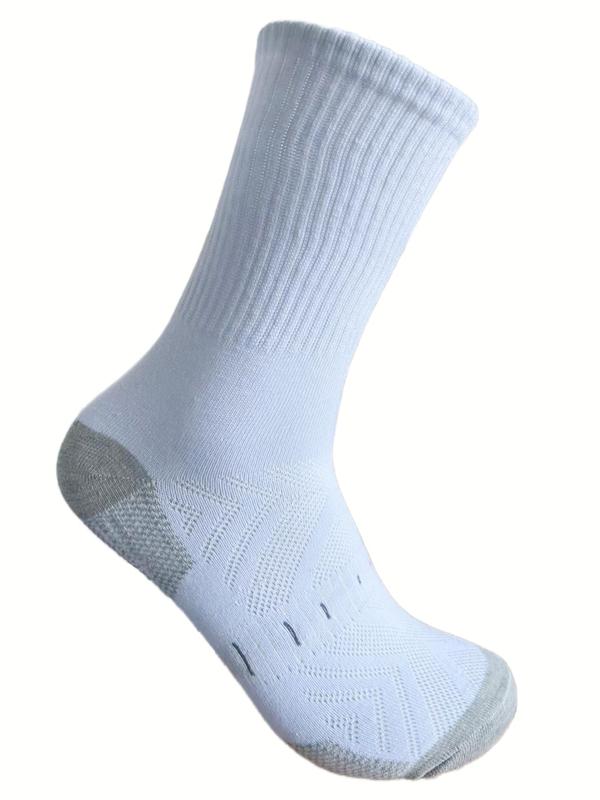 Men's Colorblock Crew Socks, Casual Moisture Wicking Socks, Soft Comfy Breathable Socks for All Seasons Daily Wear