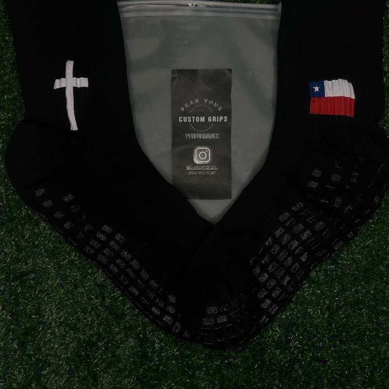 National team flag and cross custom grip socks