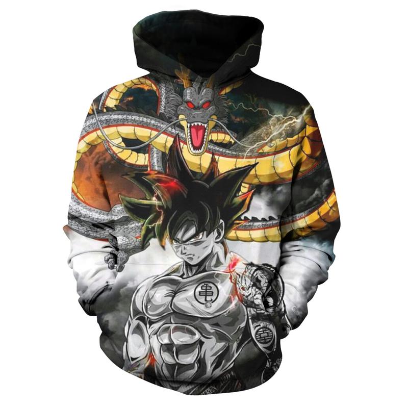 Dragon Ball Z Anime Hoodies Boys Goku 3D Printed Pullover Sweatshirts Unisex Cartoon Hoodie with Fashion Pocket