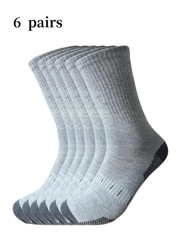 Men's Colorblock Crew Socks, Casual Moisture Wicking Socks, Soft Comfy Breathable Socks for All Seasons Daily Wear