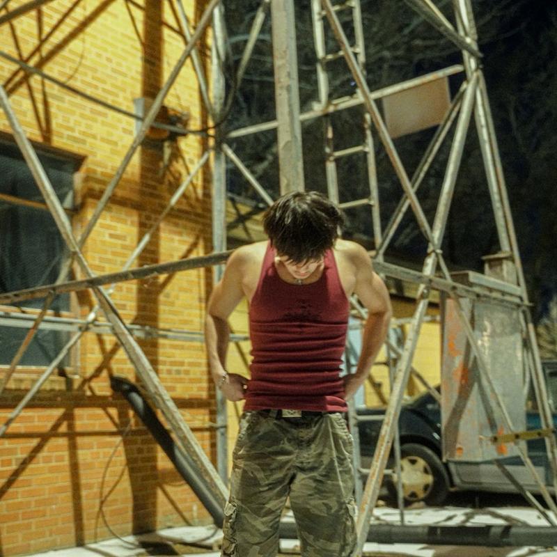 RED STACKED BEATER skims tank top men