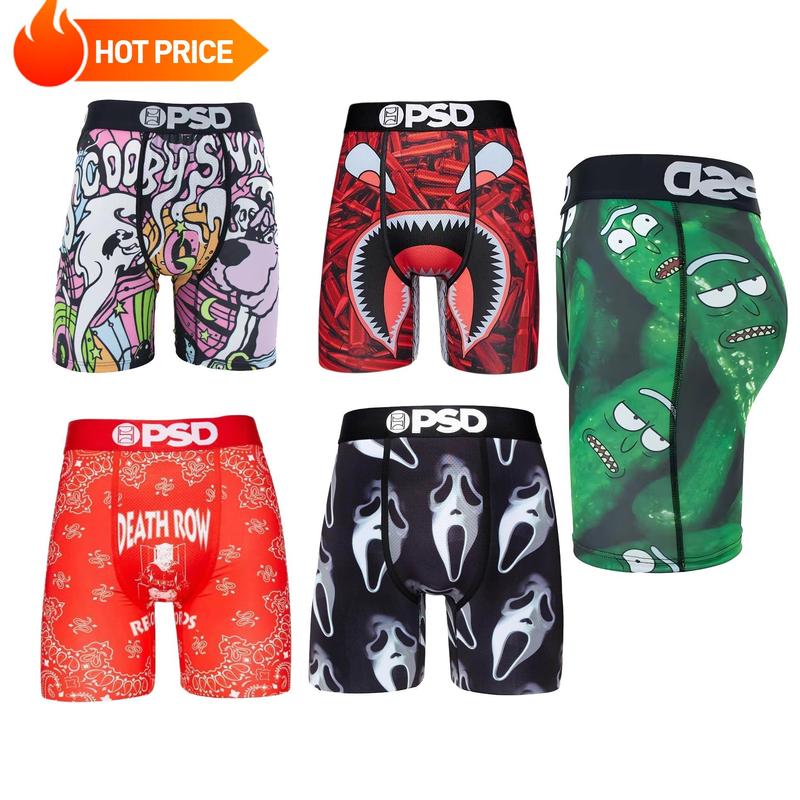 Sexy men's PSD underwear boxer briefs printed outdoor sports underwear underwear, fitness running daily wear comfortable quick-drying boxer briefs