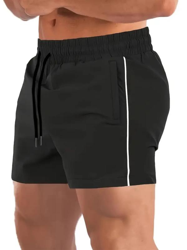 Men's Side Stripe Drawstring Waist Shorts, Regular Fit Casual Pocket Elastic Waist Shorts for Summer, Fashion Men's Bottoms for Daily Wear