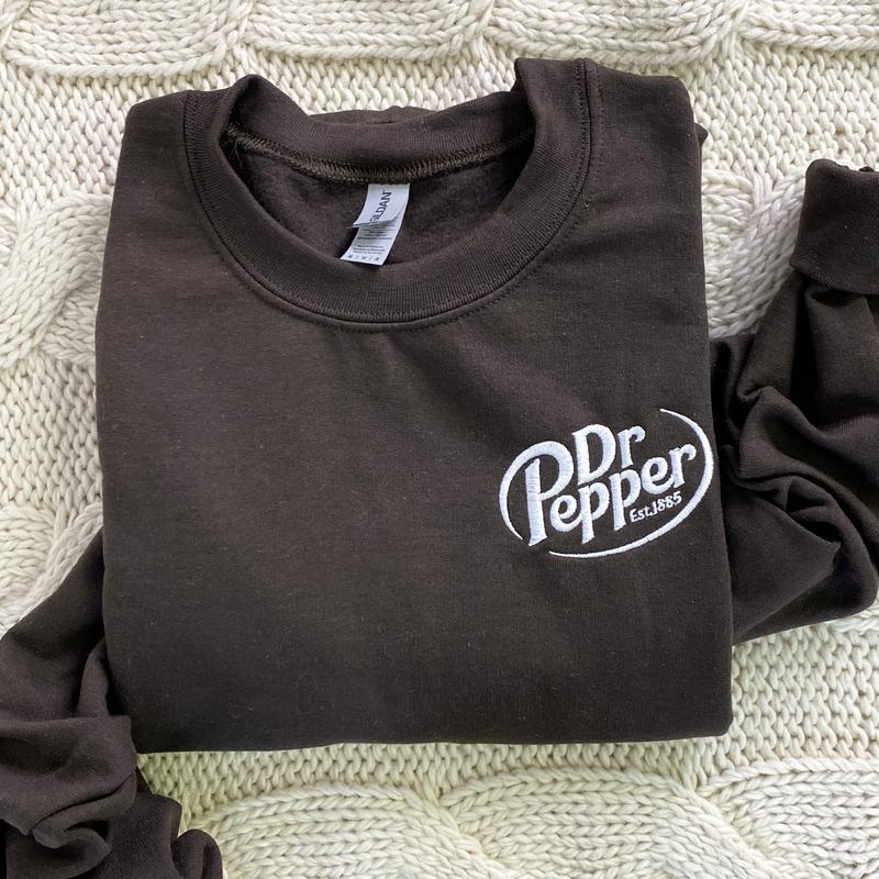 Dr Pepper Embroidered Sweatshirt, Celebrate Your Love for Dr Pepper With Our Embroidered Sweatshirt