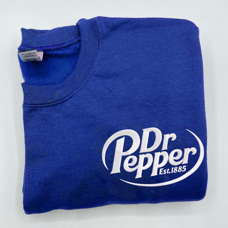 Dr Pepper Embroidered Sweatshirt, Celebrate Your Love for Dr Pepper With Our Embroidered Sweatshirt