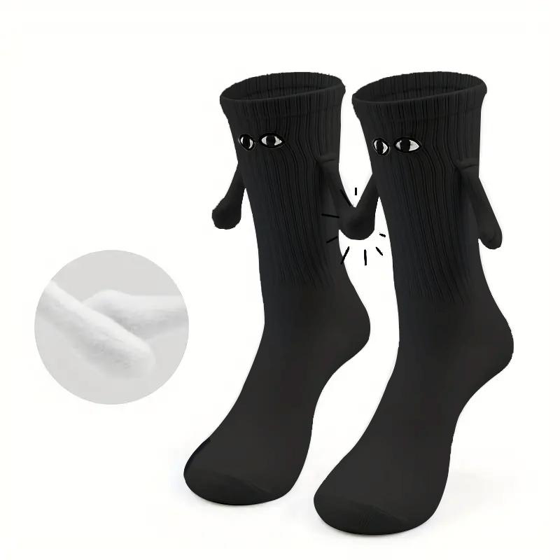 Novelty Hands Holding Magnet Socks, Holding Hands Socks, Hand In Hand Socks, Funny Magnetic Suction 3D Doll Socks，Funny Cute Mid-calf Men Women Socks For Gifts