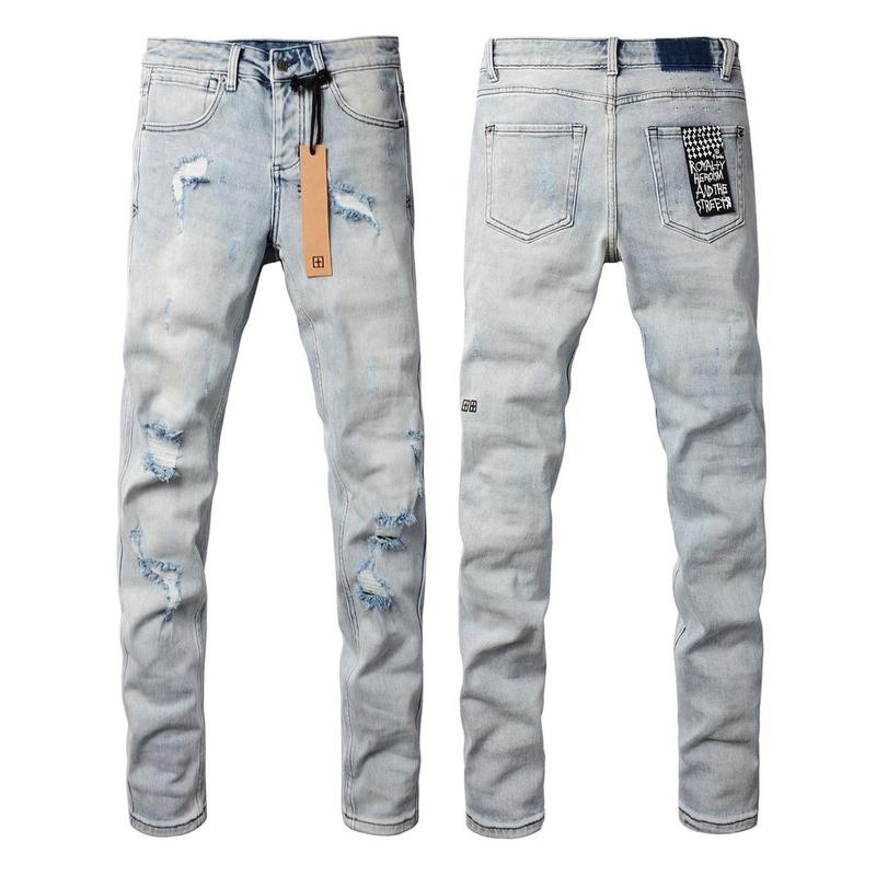 Washed ripped skinny jeans Men stretch fashion all match small feet 2024 new fashion trend High quality jeans（YNMT）· Menswear Streetwear zipper  jeans