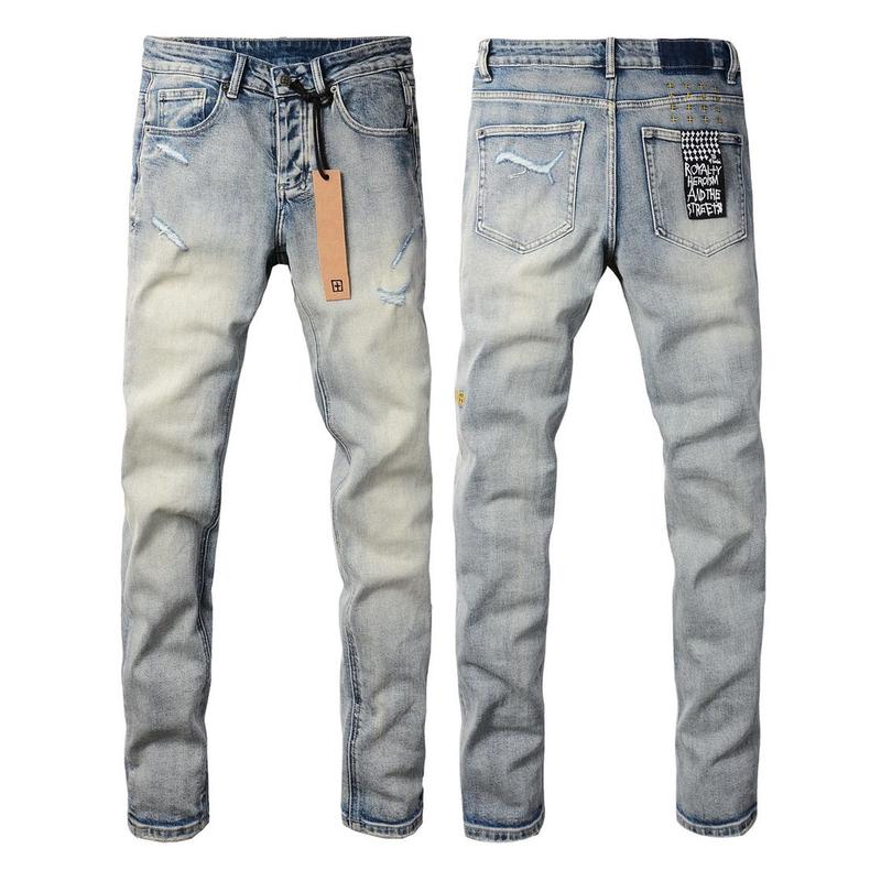 Washed ripped skinny jeans Men stretch fashion all match small feet 2024 new fashion trend High quality jeans（YNMT）· Menswear Streetwear zipper  jeans