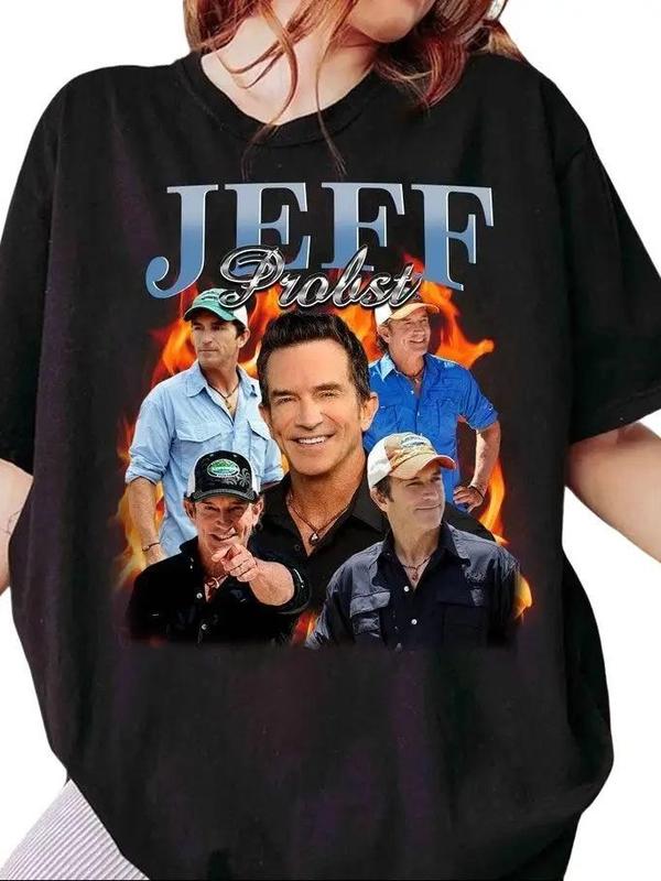 Vintage Jeff Probst Shirt, Jeff Probst Presenter Homage T-shirt, Television Presenter Tee,TV Producer Shirt, Matching Group Shirt, Gifts, Unisex Shirt, Comfors Color Top