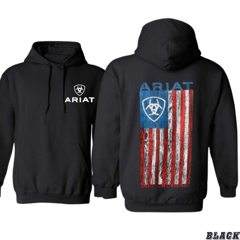 Ariat Hoodie - Bold American Flag Graphic with Western Flair, Perfect for Patriotic Style and Everyday Comfort